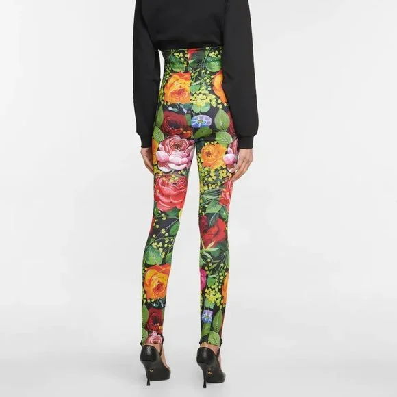 DOLCE&GABBANA Floral high-rise stirrup leggings